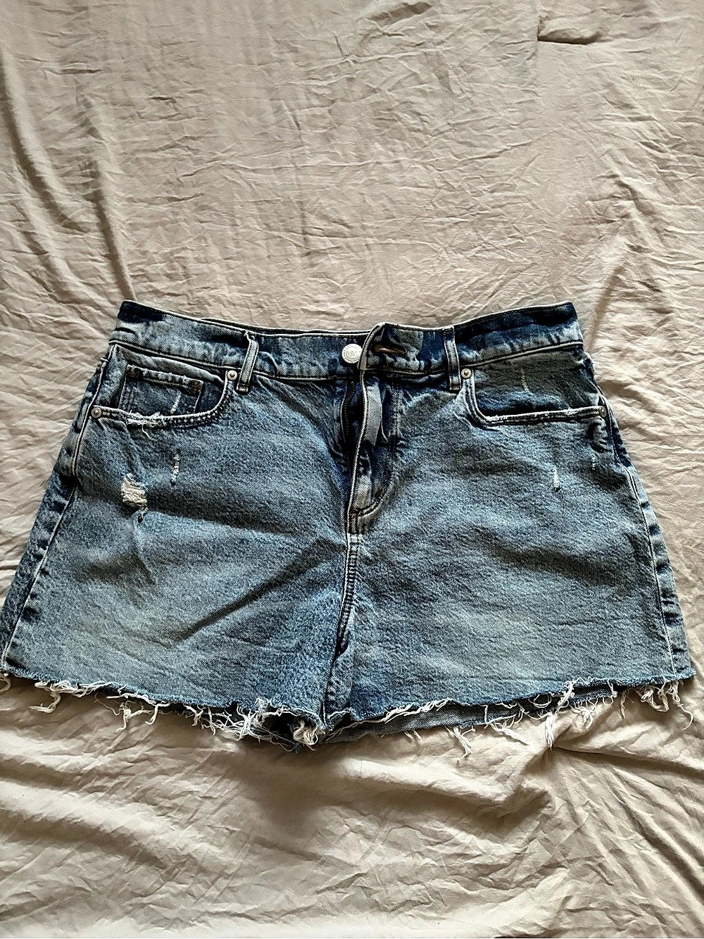 LOFT Distressed Denim Jean Shorts Waist 29 Blue